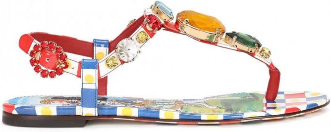 Dolce & Gabbana Sandalen verfraaid met kristal Rood