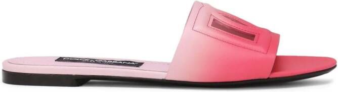 Dolce & Gabbana DG ombré leren slippers Roze