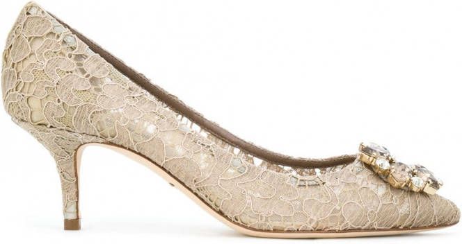 Dolce & Gabbana geborduurde pumps Beige