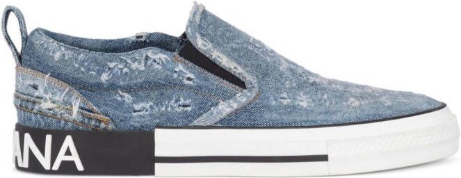 Dolce & Gabbana Gerafelde sneakers Blauw