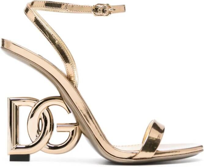 Dolce & Gabbana Keira 105mm leren sandalen Goud