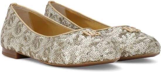 Dolce & Gabbana Kids Ballerina pumps met pailletten Zilver