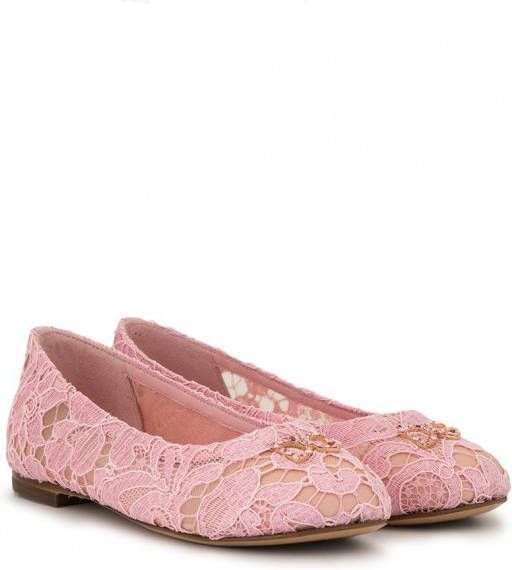 Dolce & Gabbana Kids Ballerina's verfraaid met kristallen Roze