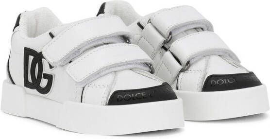 Dolce & Gabbana Kids Portofino Light leren sneakers Wit