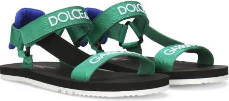 Dolce & Gabbana Kids Sandalen met klittenband Groen