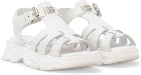 Dolce & Gabbana Kids Sandalen met logoplakkaat Wit