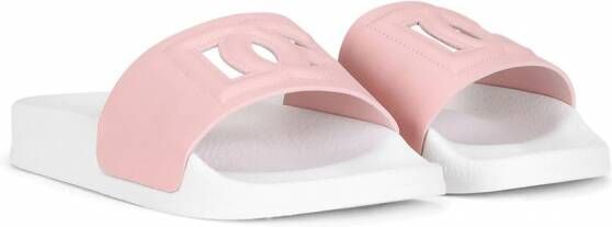 Dolce & Gabbana Kids Slippers met uitgesneden detail Roze