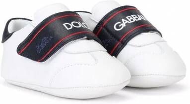 Dolce & Gabbana Kids Leren sneakers met logoprint Wit