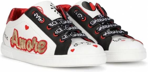 Dolce & Gabbana Kids Sneakers met logoprint Wit