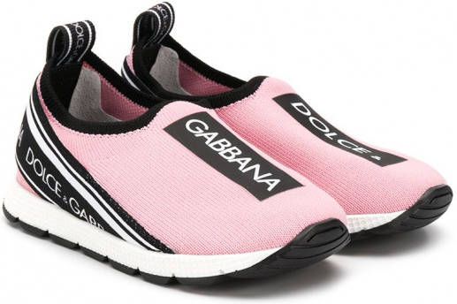 Dolce & Gabbana Kids Sorrento sneakers met logo Roze