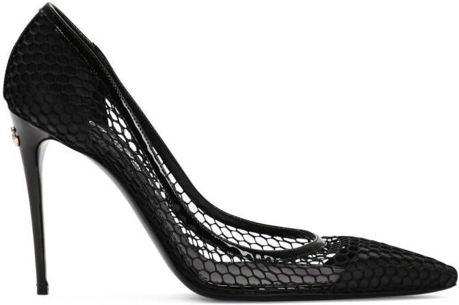 Dolce & Gabbana 105mm lakleren pumps met mesh Zwart