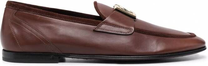 Dolce & Gabbana Loafers met DG plakkaat Bruin