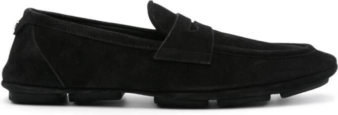 Dolce & Gabbana Suède loafers met logoplakkaat Zwart