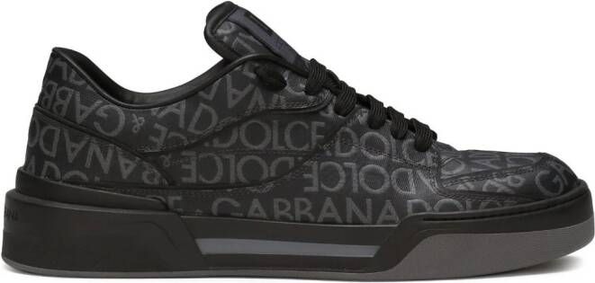 Dolce & Gabbana New Roma sneakers met jacquard Zwart