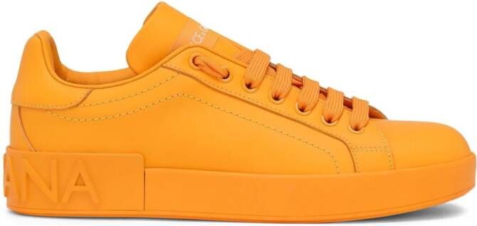 Dolce & Gabbana Portofino low-top leren sneakers Oranje