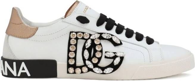 Dolce & Gabbana Portofino verfraaide sneakers Wit