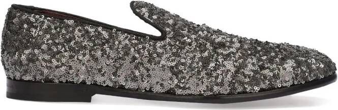 Dolce & Gabbana Slippers verfraaid met pailletten Zwart