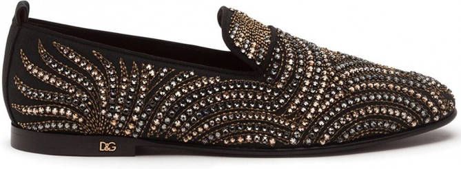 Dolce & Gabbana Slippers verfraaid met stras Zwart