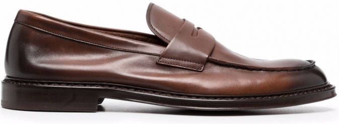 Doucal's Loafers met gerafeld-effect Bruin