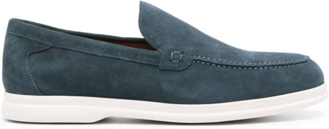 Doucal's Suède loafers met stiksels Blauw