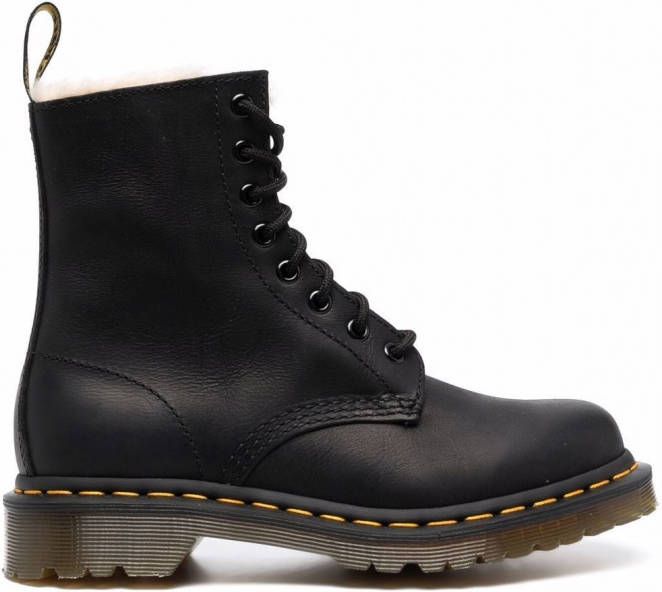 Dr. Martens 1460 Serena enkellaarzen met imitatie lammy voering Zwart