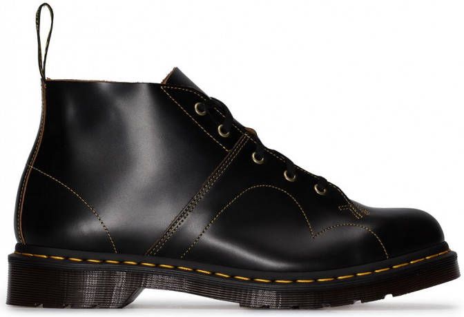 Dr. Martens Church Monkey leren laarzen Zwart