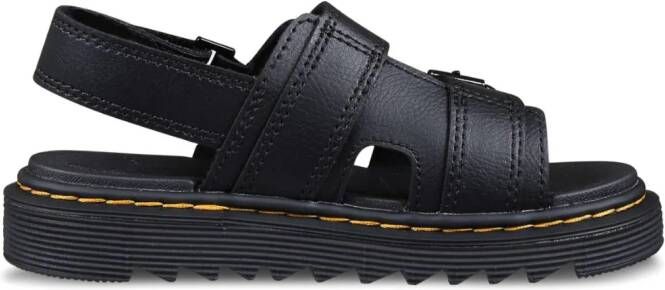 Dr. Martens Kids Varrel leren sandalen Zwart