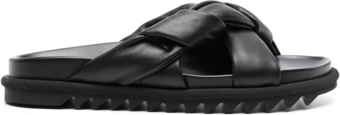 DRIES VAN NOTEN Slippers met gekruiste bandjes Zwart