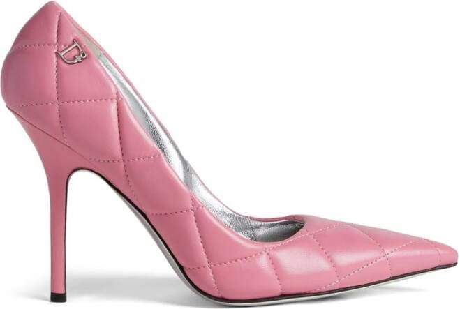 DSQUARED2 100 mm gewatteerde leren pumps Roze