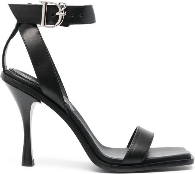 DSQUARED2 D2 leren sandalen Zwart