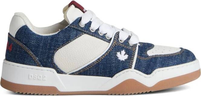 DSQUARED2 Denim sneakers met vlakken Wit