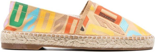 Dsquared2 Espadrilles met logoprint Geel