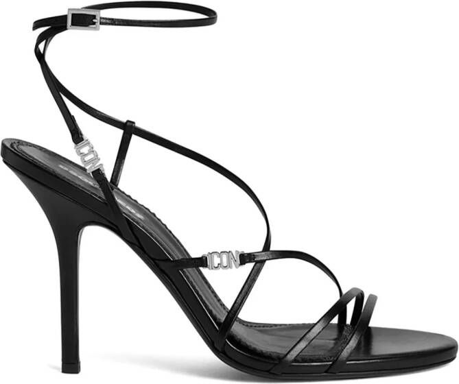 Dsquared2 Icon Evening leren sandalen Zwart