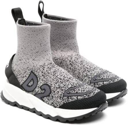 Dsquared2 Kids Gebreide sneakers Grijs