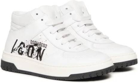 DSQUARED2 KIDS Icon Splatter high-top sneakers Wit