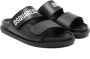 Dsquared2 Kids Leren slippers met logoprint Zwart - Thumbnail 1