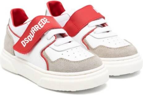 Dsquared2 Kids Leren sneakers met logoprint Wit