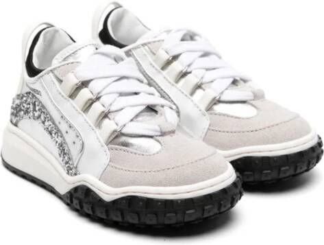 Dsquared2 Kids Leren sneakers Zilver