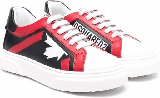 DSQUARED2 KIDS Leren sneakers Zwart