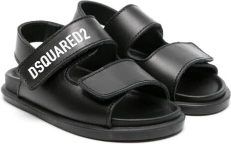 Dsquared2 Kids Sandalen met logoprint Zwart