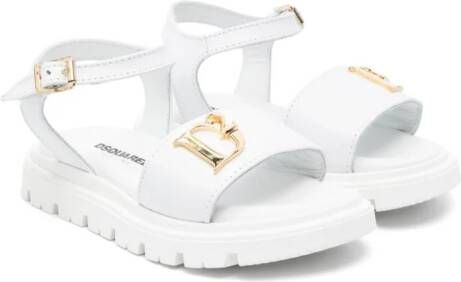 Dsquared2 Kids Sandalen met logoplakkaat Wit