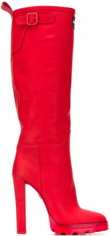 DSQUARED2 Knielaarzen met logo Rood