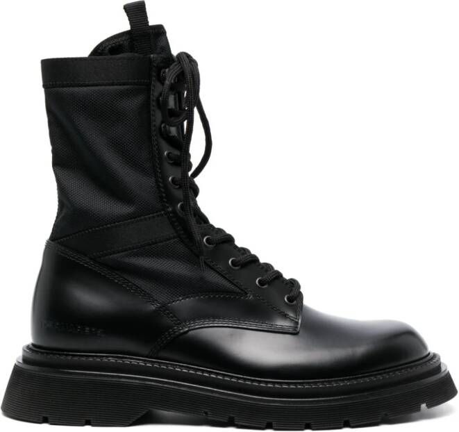 DSQUARED2 Leren combat boots Zwart