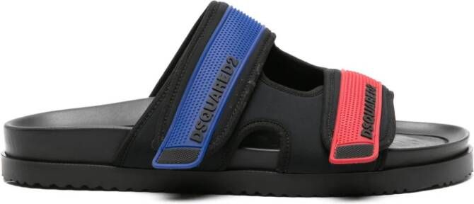 Dsquared2 Sport Tape slippers Zwart