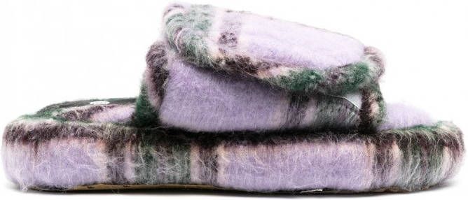 DUOltd Volume slippers met tartan ruit Paars