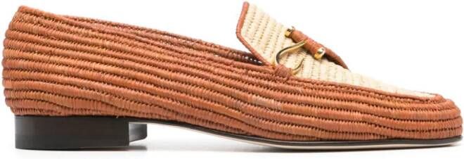 Edhen Milano Agadir raffia loafers Beige