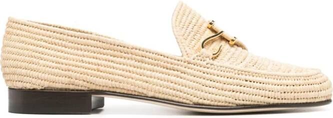 Edhen Milano Agadir raffia loafers Beige