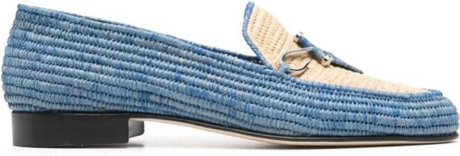 Edhen Milano Agadir raffia loafers Blauw