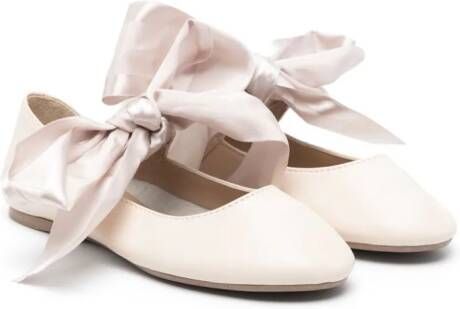 Eli1957 Ballerina's met gestrikt detail Beige