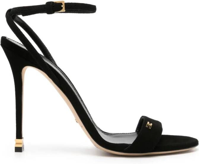 Elisabetta Franchi 105mm suède sandalen Zwart